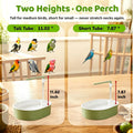 Bird Shower Parakeet Bath for Cage with Adjustable Water Flow Control Valve, Parrot Shower Bath for Budgies with Plug, Automatic Circulating Water Fountain for Pet Bird, Cockatiel, Conure(green pipe)