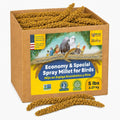 5lbs Economy & Special Spray Millet for Birds – GMO-Free, No Stems (Only Edible Tops) – 100% Natural Sun-Dried Foraging Treat for Cockatiels, Lovebirds, Parakeets, Finches & Canaries