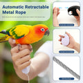 19.7FT Auto Retractable Bird Leash, Anti-Bite Wire Bird Harness, Adjustable Parrot Leash with 9 Sizes Alloy Foot Rings, 