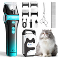 FuzzyFix Cat Clippers for Grooming with 5-in-1 Blade, Cat Grooming Kit Cordless Rechargeable Hair Trimmer Detachable Stainless Steel Blade Pet Shaver for Small Kitty Paw Face Head Body