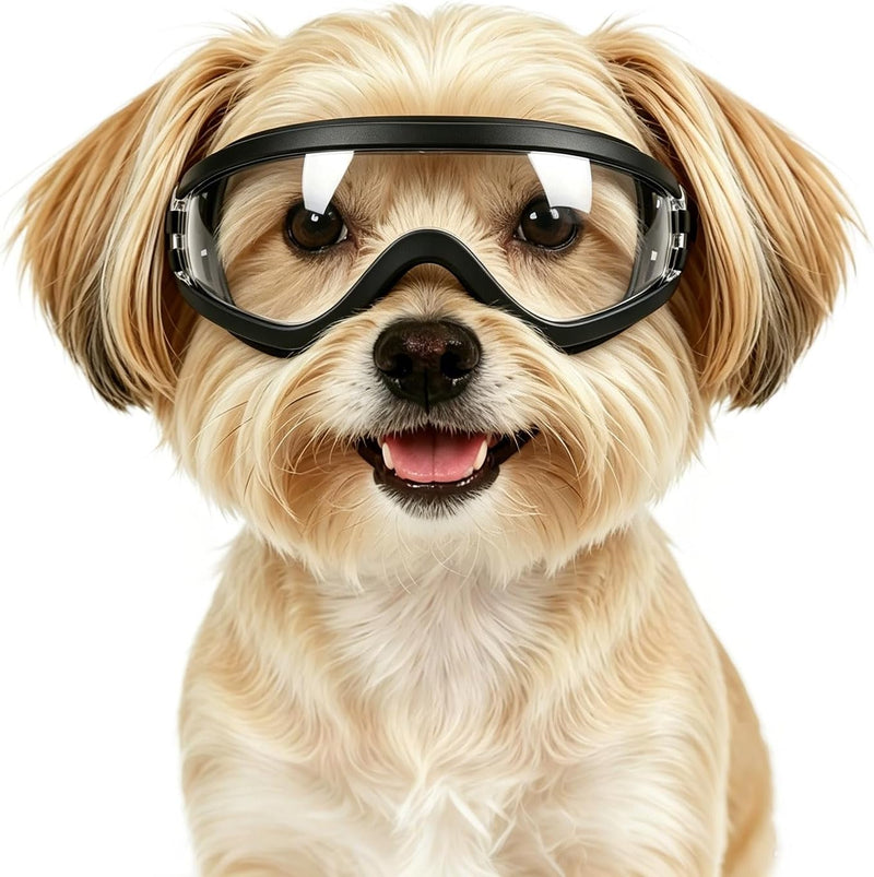 Enjoying Clear Dog Goggles Small Breed, UV Protection Sunglasses for Small Dogs, Windproof Anti-fogging, Puppy Eye Prote