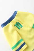 DroolingDog Pet Dog Jersey, Summer Cooling Mesh Fabric, Soccer Sportswear, Lightweight Football Casual Clothes for Small Dogs, Yellow, Large