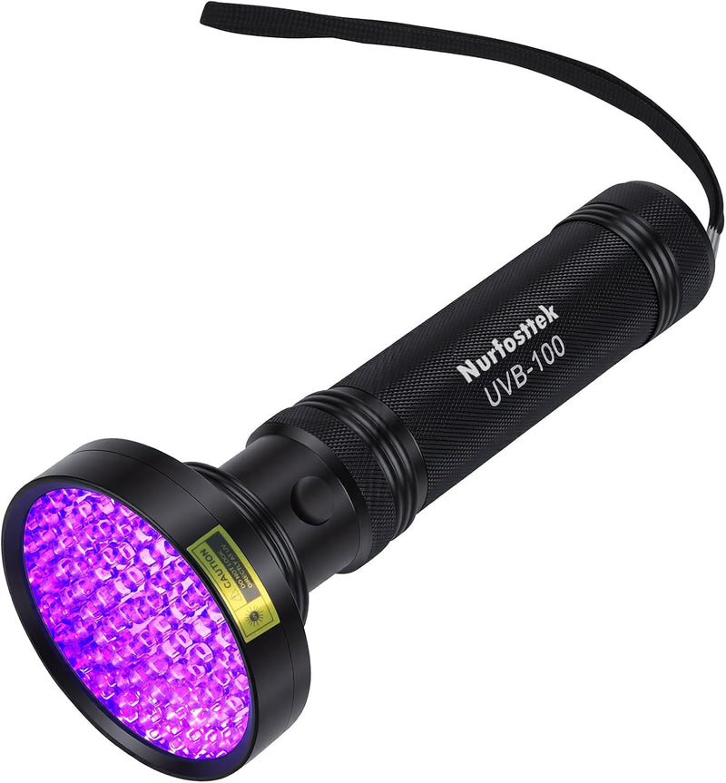 100 LED UV Black Light Flashlight, Pet Stain Detector, Battery Not Included