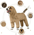 ADINIKIA Dog Raincoat,Waterproof Rain Jacket with Removable Hood,Khaki