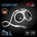 FLEXI® Comfort Nylon Tape Retractable Dog Leash, Large, 26 ft - Grey/Black