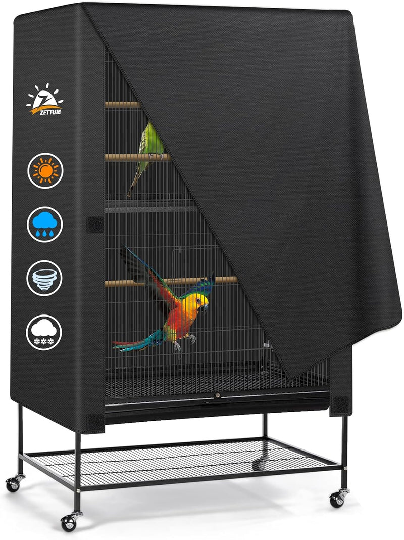 Zettum Bird Cage Cover - 600D Bird Cage Covers for Night Heavy Duty & Waterproof, Fade-Resistant Pet Bird Cage Cover Acc