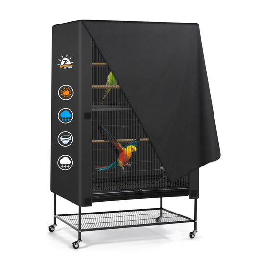 Zettum Bird Cage Cover - 600D Bird Cage Covers for Night Heavy Duty & Waterproof, Fade-Resistant Pet Bird Cage Cover Accessory for Parakeet, Parrot, Cockatiel and More Finches - 38 x 24 x 48 Inch