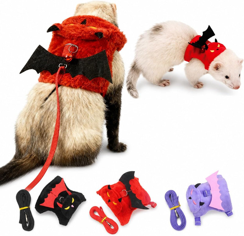 Small Animal Harness and Leash Set, Adjustable Escape-Proof Ferret Harness Vest for Adult Ferret, Meerkat, King Squirrel