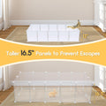Modular Small Pet Playpen, 14 Panels, 16.5" Height Indoor Enclosure for Rabbits, Guinea Pigs, Hedgehogs, Kittens and Sma