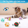 TUSATIY Interactive Cat Ball Toy,6pcs Fuzzy Kitty Balls with Bells,Cat Pom Pom Balls for Kittens to Keep Busy,Colorful C