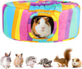 Guinea Pig Hideout & Tunnels Guinea Pig Toys Cozy Guinea Pig House with Door Curtain Soft Guinea Pig Bed for Small Pet/H