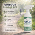 Flea Spray for Home & Pets Plant-Based Repellent with Cedarwood Scent 16 Oz