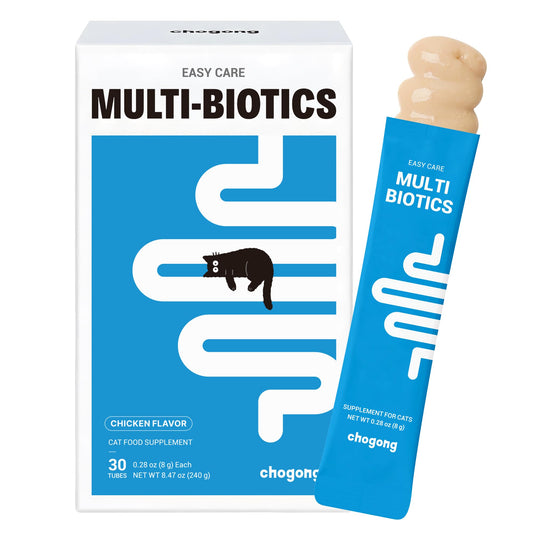 Cat Probiotics – Lickable Digestive Health Supplement – Multi-biotics for Digestion & Gut Support, Diarrhea, Constipation & Gas – Daily for Cats, Chicken Flavor, 30 Tubes