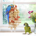 kencunay Bird Toys that is 17.5 Inches in Length, Parrot Toy Designed for Chewing Features Natural Corn cob and Loofah Slices, Can Be Hung in Large and Medium-Sized Parrot Cages