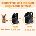 YUDODO Dog Front Carrier Backpack, Adjustable Breathable Pet Carrier for Small Dogs Cats, Ventilated Puppy Back Pack with Safety Belt, Lightweight Doggy Backpack for Hiking Outdoor (Black, M)