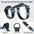 Cat Harness and Leash Set, 3-in-1 Escape Proof Adjustable, Comfortable Soft Lightweight, Safe, Easy to Wear, Walking Tra