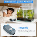 HITOP Dual Outlet Aquarium Electric Air Pump, Whisper Adjustable Fish Tank Aerator, Quiet Oxygen Pump with Accessories f