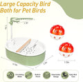 Indoor Bird Bath Fountain, Automatic Dual Rainfall Parrot Shower Bathtub