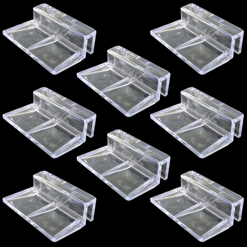 JianLing 8pcs Aquarium Glass Cover Clip Clear Acrylic Support Holder for Aquarium Fish Tank (5mm)