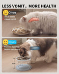 TRUNDISAN Elevated Cat Slow Feeder Bowls,Whisker Friendly Cat Bowl, Ceramic Raised Slow Feeder, Anti Vomit Promotes Digestion Bowls for Dry and Wet Food