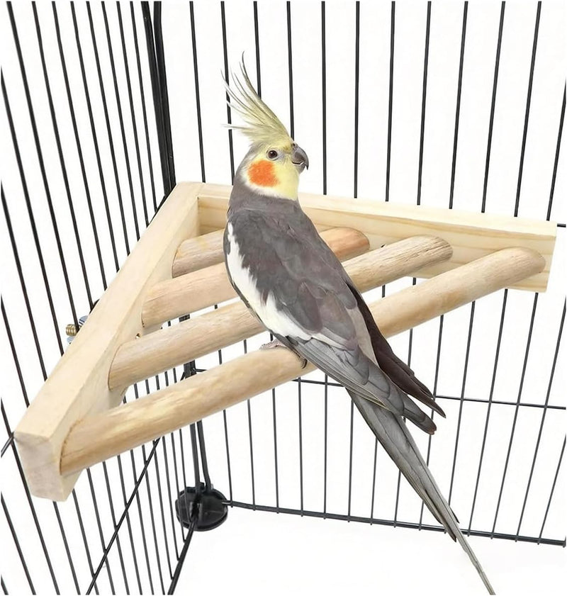 Litewoo Bird Perch Corner Platform Stand Shelf for Parrot Budgie Cage