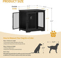 Hzuaneri 27.2" Dog Crate Furniture with Barn Door, Heavy Duty Dog Kennel Indoor with 2 Doors, Wooden Pet Cage End Table for Small Medium Dogs up to 22 lb, Anti-Chew Anti-Escape, Black DFC84304B