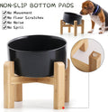 Petygooing Black Raised/Elevated 15°Slanted Ceramic Dog Bowl for Small Breeds,Tilted Anti Slip Pet Feeding Bowl,Food Wat
