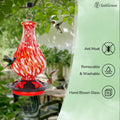 Blown Glass Hummingbird Feeder, 24oz Glass Nectar Feeder
