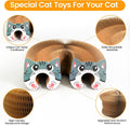 Kitty Kurls Magic Organ Cardboard Cat Scratcher Toy with 2 Balls, Brown