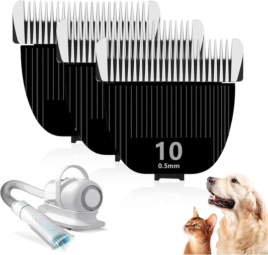 3PCS Replacement Blade for nebot P1 Pro Pet Grooming Kit & Vacuum,Size-10 Cut Length 1/50"(0.5mm),Made of Ceramic Blade 