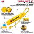 Tuff Pupper Floating Dog Bumper Toy | Fetch Only Not a Chew Toy | Soft Foam Retrieve Trainer | High-Visibility Water & Snow Play | Gentle on Teeth | Lightweight Durable Outdoor Training Dummy