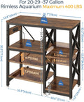 METYERRY 20-29-37 Gallon Fish Tank Stand with Power Outlet,Adjustable Shelf