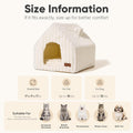 FUKUMARU Cat Bed Cave, Enclosed Washable Covered Dog Bed with Support Frame