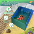 Hermit Crab Water Bowl with Climbing Ramp, Reptile Feeding Water Dish Tank Accessories, Suitable for Hermit Crab Bearded