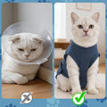 Gyuzh Cat Surgery Recovery Suit for Female Male Cats - Breathable Cone Alternative. Easy-Pull Recovery Suit with Adjustable Neck & Snap Closure for Spay Neutering, Anti-Licking Wound Care Blue L