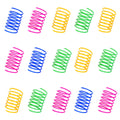 ISMARTEN 100 Pack Pet Wide Colorful Springs Cat Toys Plastic Coil Spiral Springs for Cat Kitten Pets (Random Color)