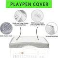 2 Pack Dog Playpen Cover and Bottom Pad Fits for 36 Inch 4 Panels Pet Playpen, Dog Crate Pad Puppy Play Pen Cover, Hoop and Loop Design (Note: Playpen Not Included). (PureGray)