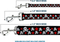 Buckle-Down Pet Leash - Skulls & Stars Black/White/Red - 4 Feet Long - 1" Wide