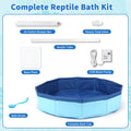 SKARUS Electric Bearded Dragon Bathtub, Foldable Reptile Shower Pool Kit