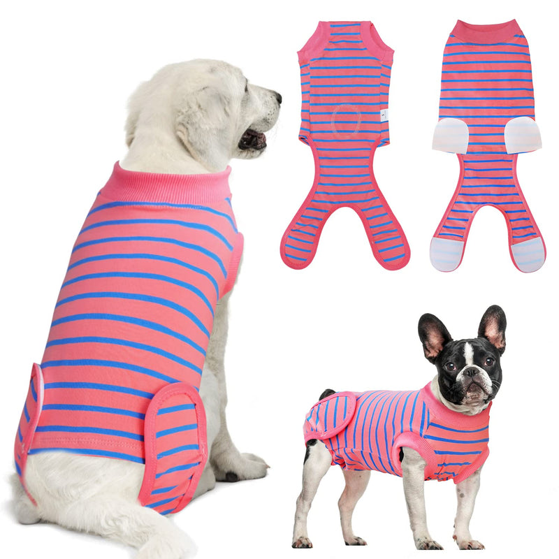 Dog Surgery Recovery Suit, Recovery Shirt for Male Female Dog Cats, Cone E-Collar Alternative Abdominal Wounds Spay Bandages Onesie, Anti-Licking Pet Surgical Recovery Suit,Pink Small