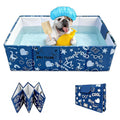 Foldable Dog Bathtub for Small to Medium Dogs & Cats, Collapsible Pet Bath Tub for Shower/Kitchen Sink, Thickened Insulated Base, Portable & Space-Saving Puppy Wash Basin, 27.5" x 15.7" x 9", Blue