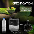 REPTI ZOO 800ml Portable Mister Fogger for Reptile Tank Enclosure - Terrarium Misting System With 2 Nozzles for Amphibia