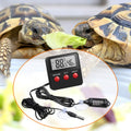 Weewooday 4 Pcs Digital Reptile Thermometer Hygrometer Gauge with Probes