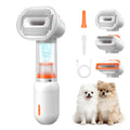 kurtmark Vacuum Dog Brush for Shedding, 4-in-1 Self-Cleaning Slicker & Undercoat Rake, Deshedding Grooming Tool, Anti-Static, Massage & Combing All In One! (White)