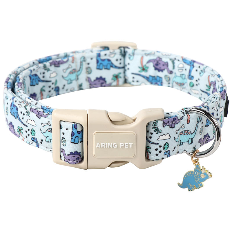 ARING PET Dinosaur Dog Collar-Cute Boy Dog Collar for Small Dogs, Adjustable Dinosaur Print Pet Collars Puppy Collar for Small Medium Large Dogs