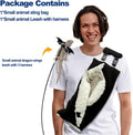 Adjustable Fluffy Bearded Dragon Sling Carrier Bag, Reptile Carrier with Leash Harness Lizard Cage Accessories for Small