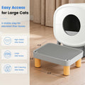Large Litter Box Step for Big Cats, 15.8" x 11.8" x 5.9" Litter Box Ramp/Catcher with Wooden Base, Anti-Tracking Litter 