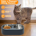 Heated Cat Bowl, Outdoor Heated Pet Bowls with Double Stainless Steel Bowl 24 OZ, Water Food Bowls for Cat Pet, Provide 