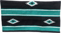 Majestic Ally 36"x 34" Navajo Design Acrylic Saddle Blanket -2.4 lbs (Turquoise Green and Black)