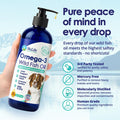 Liquid Fish Oil for Dogs with Omega 3, 6 & 9 Fatty Acids, Wild Caught from Iceland, Skin and Coat Supplement for Sheddin